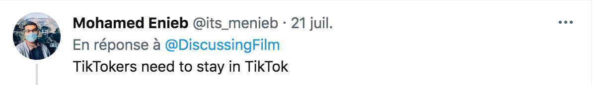 «Les TikTokeurs doivent rester sur TikTok»