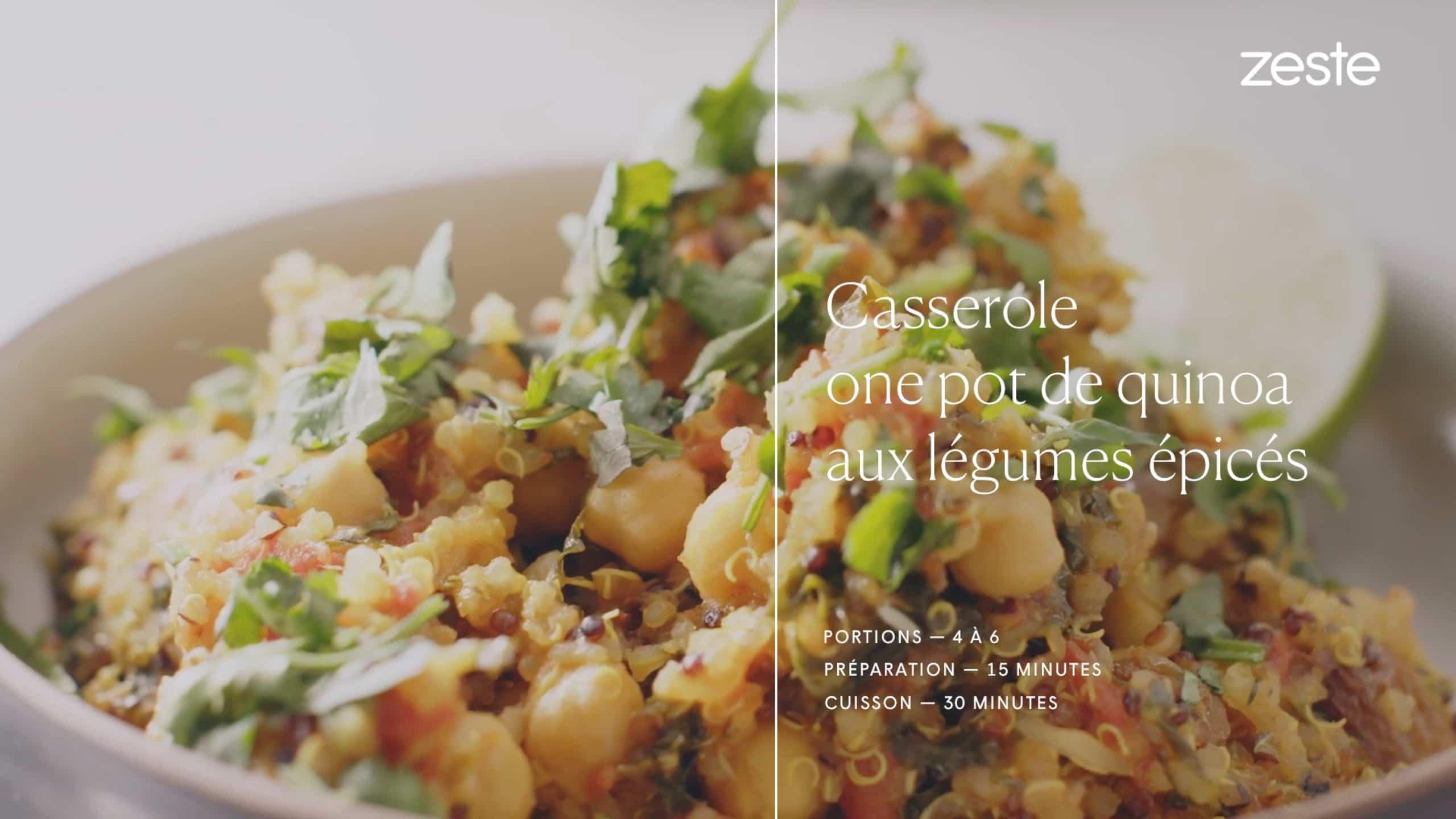 Casserole one pot de quinoa aux légumes épicés