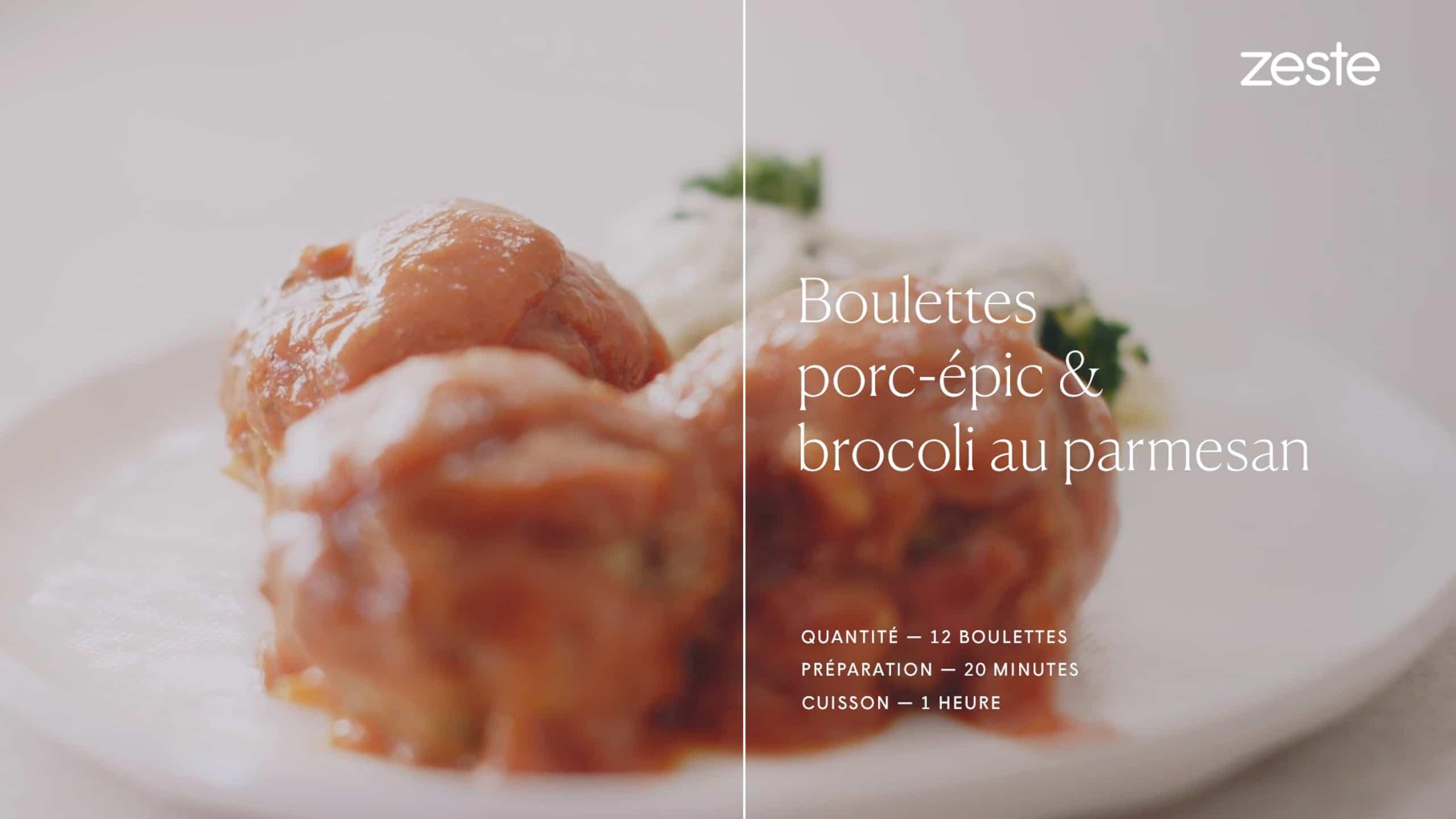 Boulettes porc-épic & brocoli au parmesan