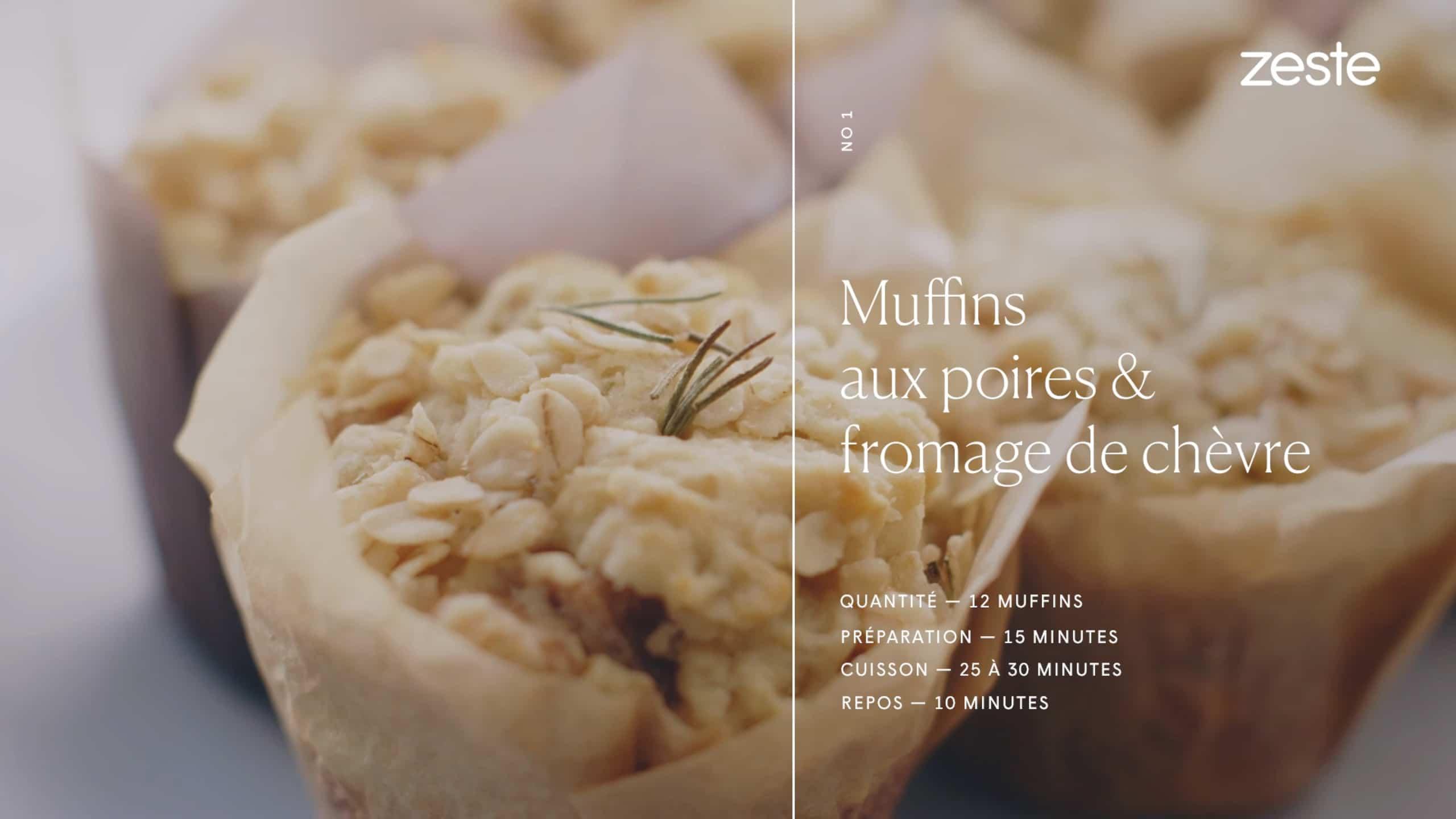 Muffins aux poires & fromage de chèvre 